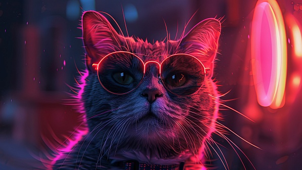 A cat in glasses pattern