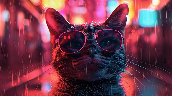 A cat in glasses pattern