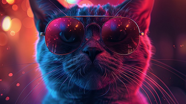 A cat in glasses pattern