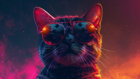 A cat in glasses pattern