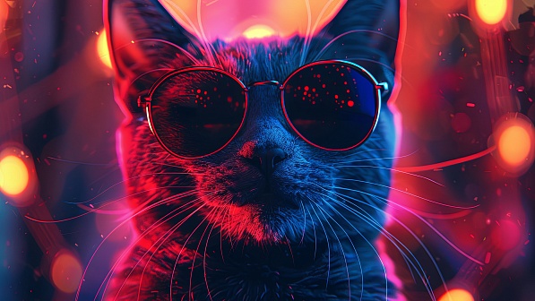 A cat in glasses pattern