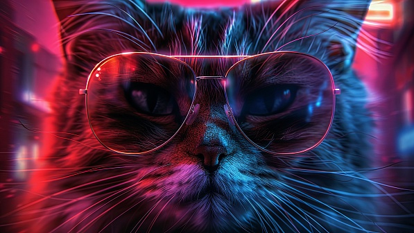 A cat in glasses pattern