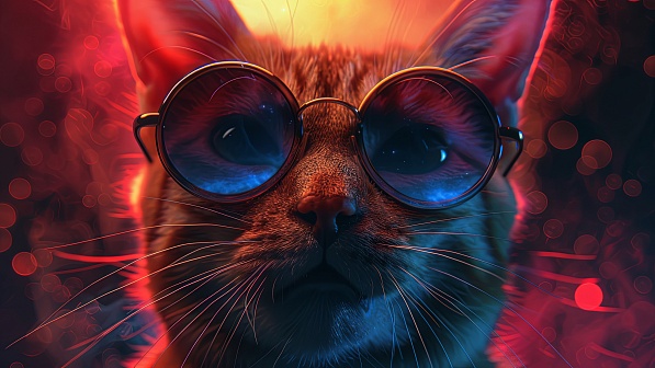 A cat in glasses pattern