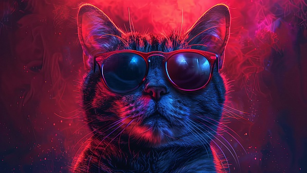 A cat in glasses pattern