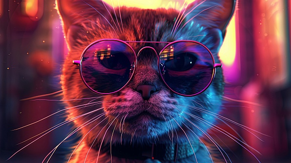 A cat in glasses pattern