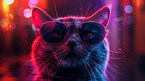 A cat in glasses pattern