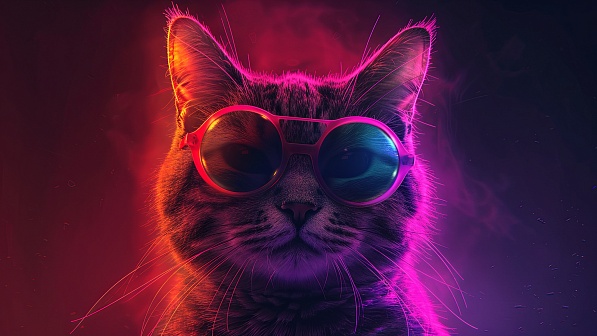 A cat in glasses pattern