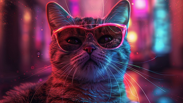 A cat in glasses pattern