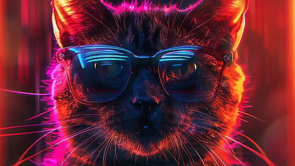 A cat in glasses pattern