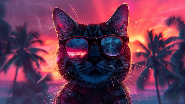 A cat in glasses pattern