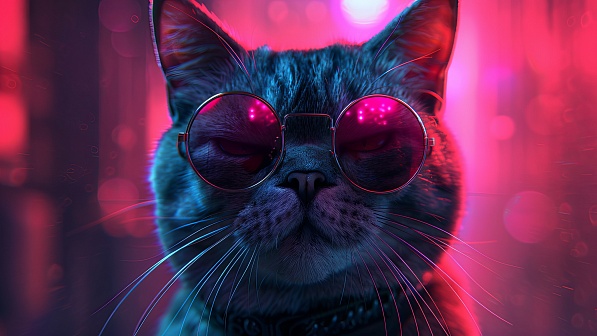 A cat in glasses pattern