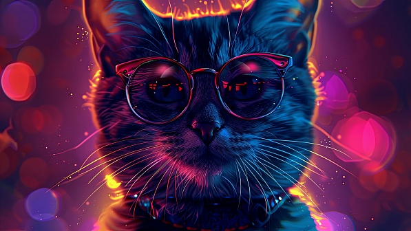 A cat in glasses pattern