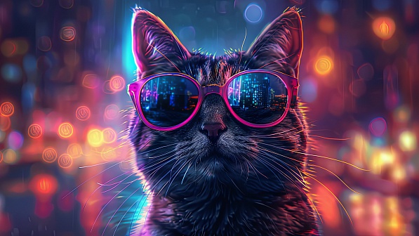 A cat in glasses pattern