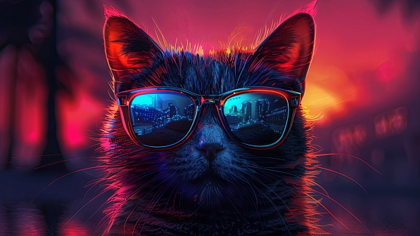 A cat in glasses pattern