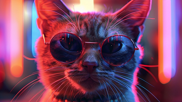 A cat in glasses pattern