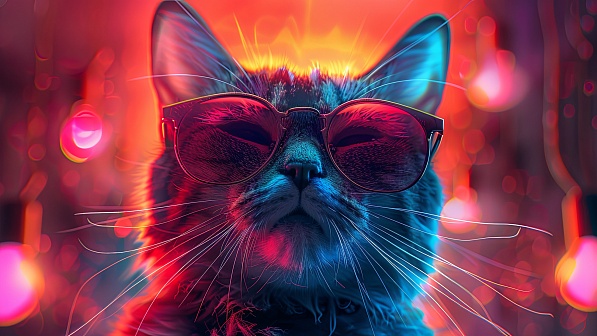 A cat in glasses pattern