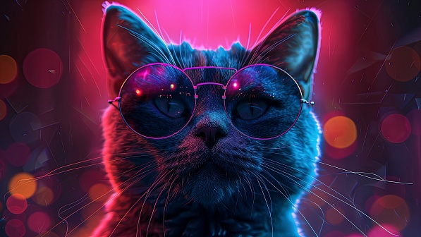 A cat in glasses pattern