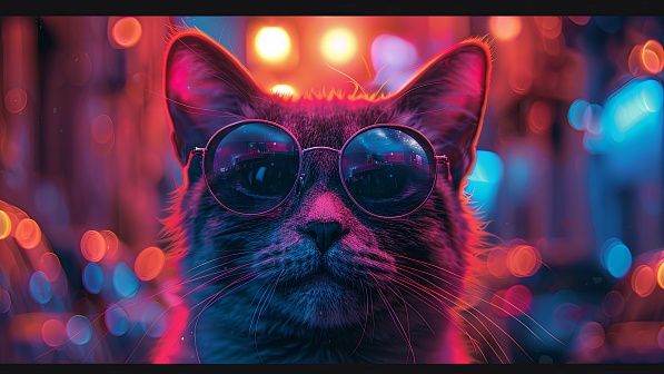 A cat in glasses pattern