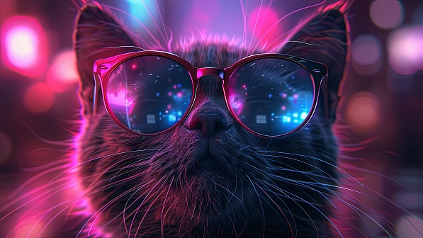 A cat in glasses pattern