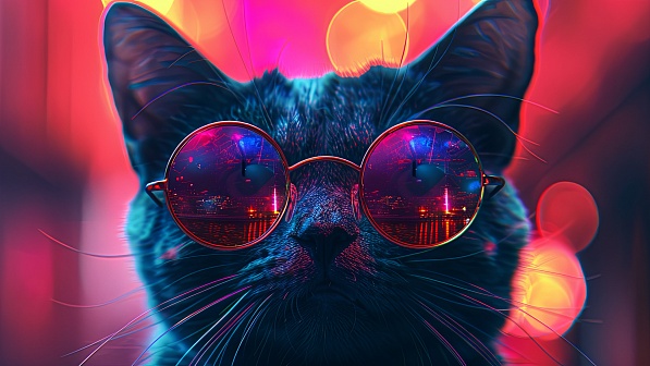 A cat in glasses pattern