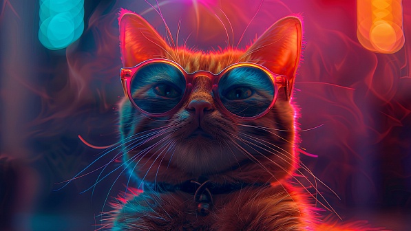 A cat in glasses pattern