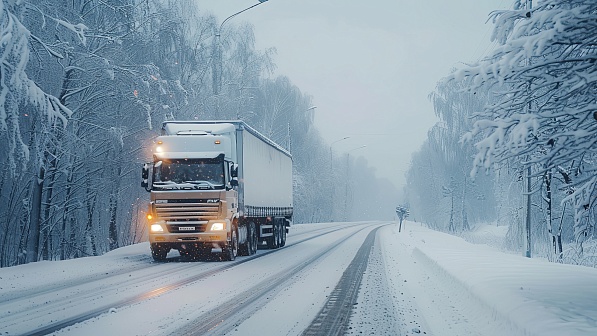 Trucks on winter roads pattern
