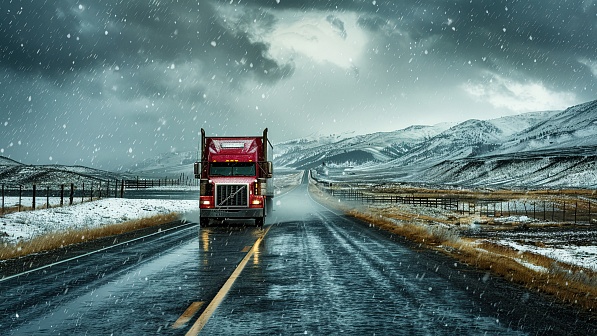 Trucks on winter roads pattern
