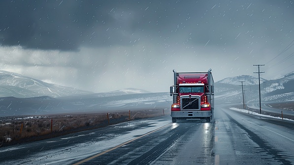 Trucks on winter roads pattern