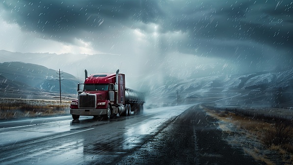 Trucks on winter roads pattern