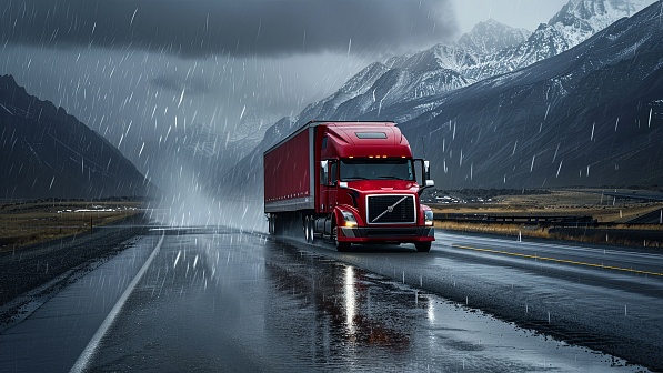 Trucks on winter roads pattern