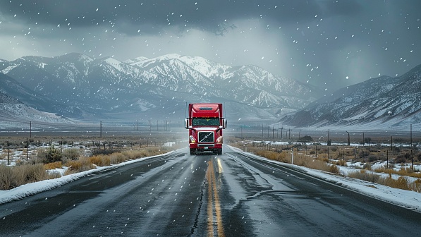Trucks on winter roads pattern