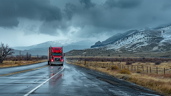 Trucks on winter roads pattern