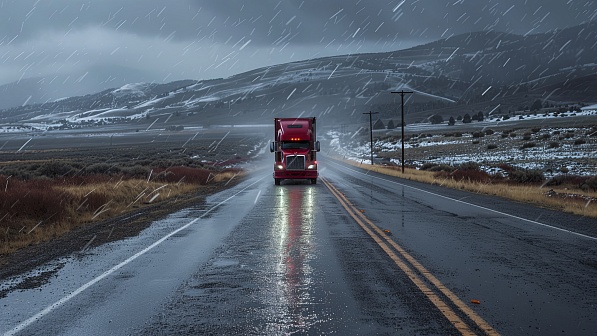 Trucks on winter roads pattern