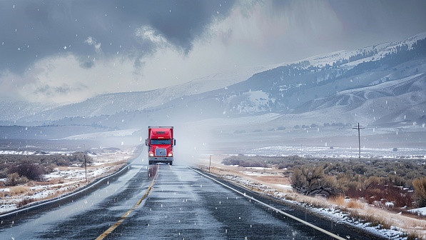 Trucks on winter roads pattern