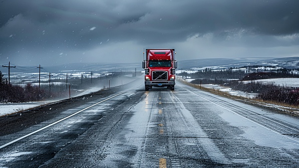 Trucks on winter roads pattern
