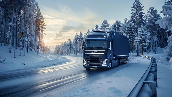 Trucks on winter roads pattern