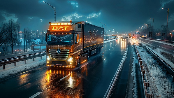 Trucks on winter roads pattern