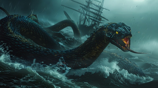 Sea monster pattern