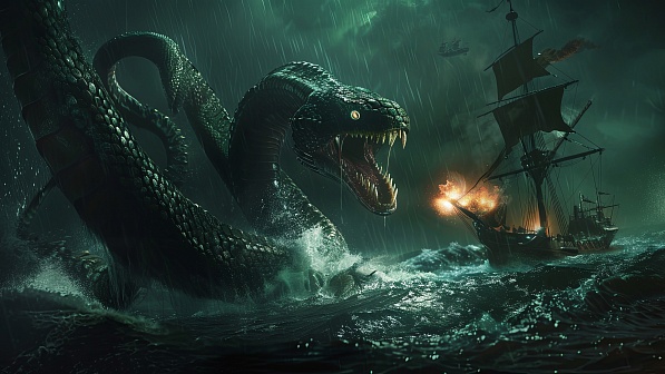 Sea monster pattern