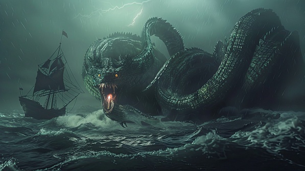 Sea monster pattern