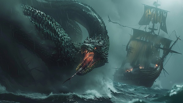 Sea monster pattern