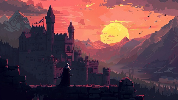 Pixelart castle pattern