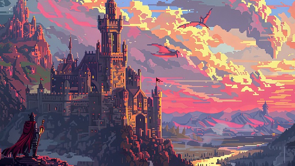 Pixelart castle pattern