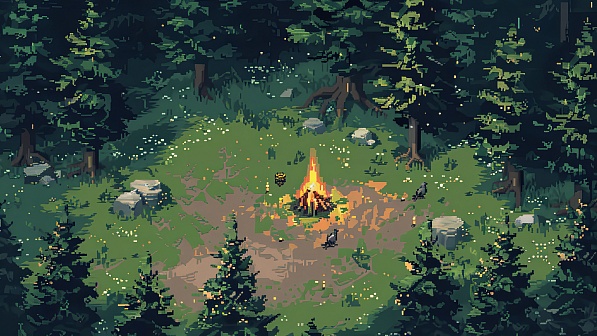 Pixel art style fireplace pattern