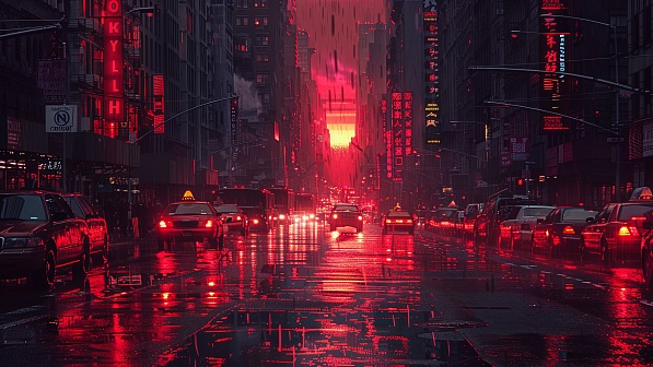Rainy streets pattern