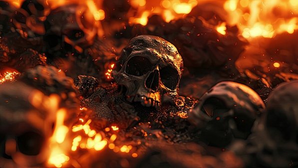 Burning skulls pattern
