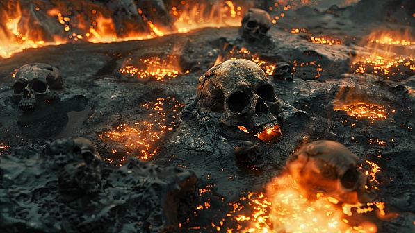 Burning skulls pattern
