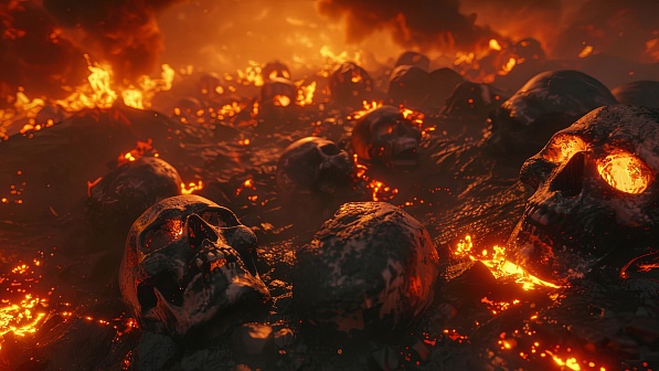 Burning skulls pattern
