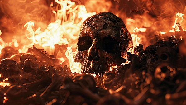 Burning skulls pattern
