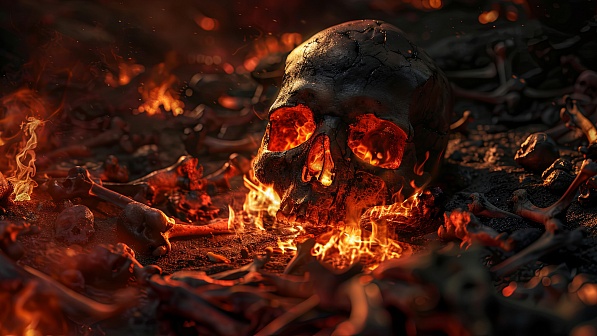 Burning skulls pattern